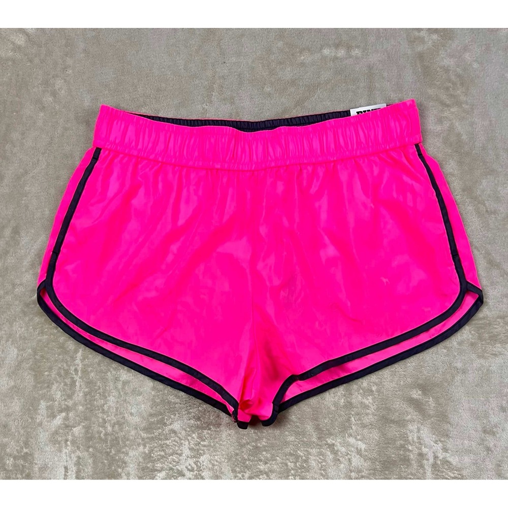 Victorias Secret PINK Tech Woven Run Shorts Neon Pink Logo Medium NWT 11285906